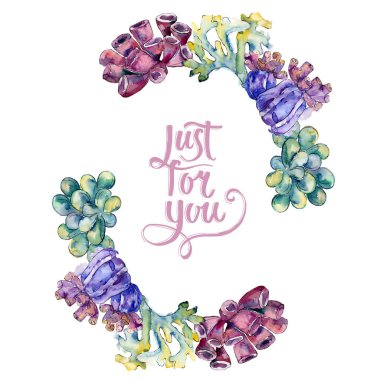 Renkli su sualtı doğa mercan kayalığı. Tropikal bitki deniz ve okyanus su hayat öğesi. Çerçeve kenarlığı süsleme Meydanı.