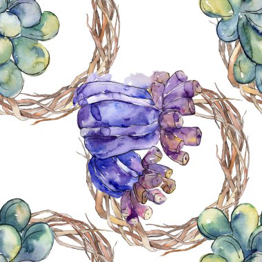 Renkli su sualtı doğa mercan kayalığı. Tropikal bitki deniz ve okyanus su hayat öğesi. Sorunsuz arka plan deseni. Kumaş duvar kağıdı yazdırma doku.