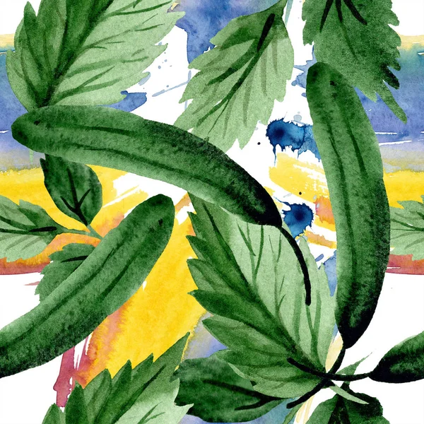 Акварель Бругмансия Желтые Цветы Цветочный Ботанический Цветок Бесшовный Рисунок Фона — стоковое фото