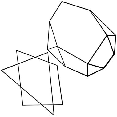 Vektör elmas taş takı mineral. İzole illüstrasyon öğesi. Geometrik kuvars çokgen kristal taş mozaik şekil Ametist mücevher.