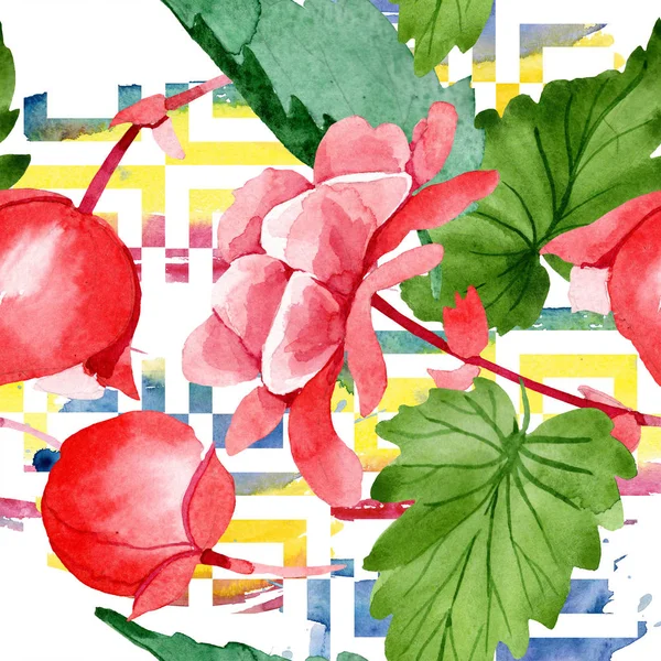 수채화 꽃입니다 꽃입니다 원활한 패턴입니다 패브릭 텍스처입니다 프레임 테두리에 야생화 — 스톡 사진