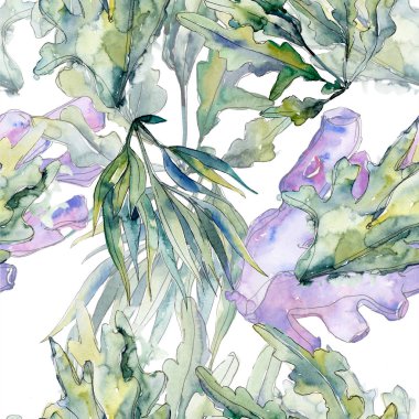 Renkli su sualtı doğa mercan kayalığı. Sorunsuz arka plan deseni.