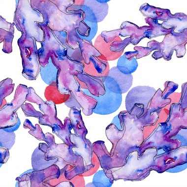 Renkli su sualtı doğa mercan kayalığı. Sorunsuz arka plan deseni.