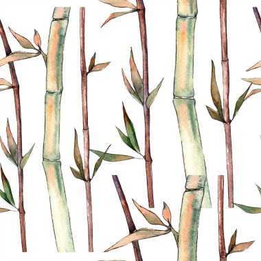 Yeşil yaprak bambu. Yaprak bitki botanik bahçe çiçek yaprakları. Sorunsuz arka plan deseni.