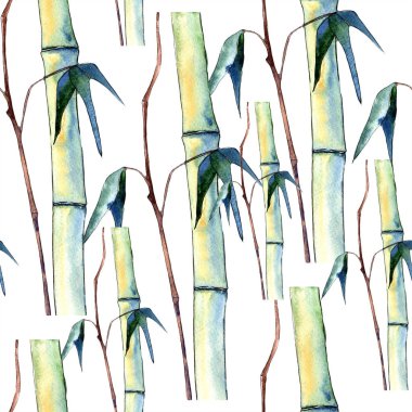 Yeşil yaprak bambu. Yaprak bitki botanik bahçe çiçek yaprakları. Sorunsuz arka plan deseni.