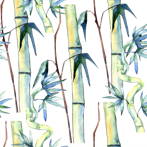 Foglia verde di bambù. Foglia vegetale orto botanico fogliame floreale. Modello di sfondo senza soluzione di continuità . — Foto Stock