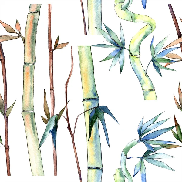 Yeşil yaprak bambu. Yaprak bitki botanik bahçe çiçek yaprakları. Sorunsuz arka plan deseni.