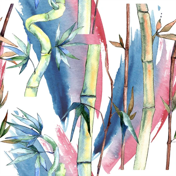 Yeşil yaprak bambu. Yaprak bitki botanik bahçe çiçek yaprakları. Sorunsuz arka plan deseni.