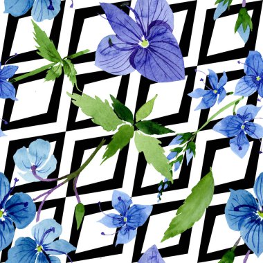 Suluboya mavi Veronica çiçek. Botanik çiçek. Sorunsuz arka plan deseni.