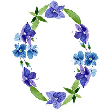 Suluboya mavi Veronica çiçek. Botanik çiçek. Çerçeve kenarlığı süsleme Meydanı.