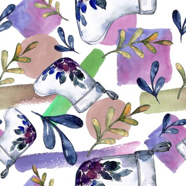 Noel kış tatil sembolü izole bir suluboya tarzında. Sorunsuz arka plan deseni.