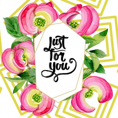 Sulu boya pembe cornus florida çiçek. Botanik çiçek. Çerçeve kenarlığı süsleme Meydanı.