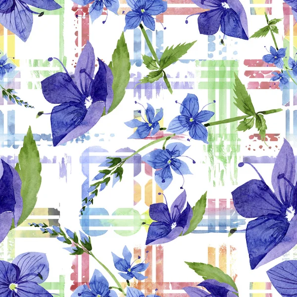 Акварельно голубой цветок Вероники. Цветочный ботанический цветок. Бесшовный рисунок фона . — стоковое фото