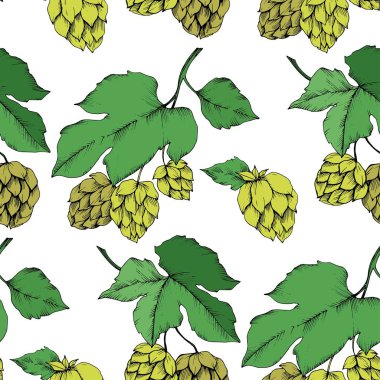 Siyah ve beyaz şerbetçi mürekkep sanat kazınmış. Yeşil yaprak. Leaf bitki