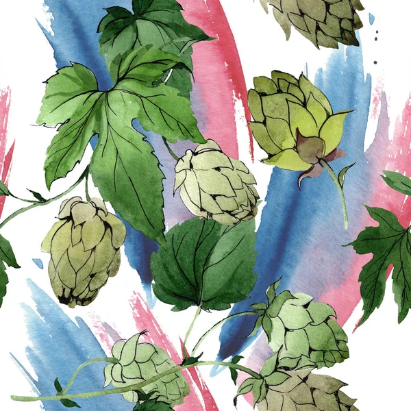 Hops. Green leaf. Botanical garden floral foliage. Watercolor background illustration set. Watercolour isolated.