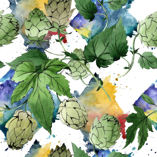 Hops. Green leaf. Botanical garden floral foliage. Watercolor background illustration set. Watercolour isolated.