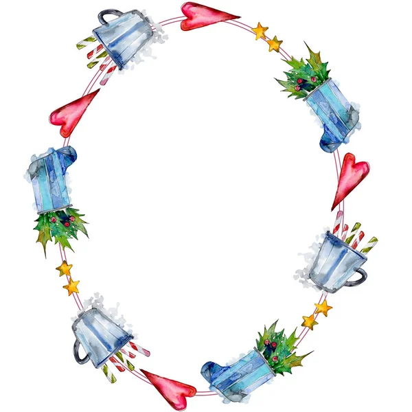 Zima Boże Narodzenie symbol wakacje w stylu przypominającym akwarele. 2019 roku, Wesołych Świąt. — Zdjęcie stockowe