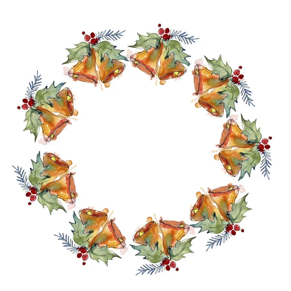 Karácsonyi téli ünnep szimbólum akvarell stílusú. az évben 2019, boldog ünnepek. — Stock Fotó