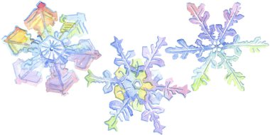İzole kar tanesi illüstrasyon öğesi. Noel kış tatil sembolü. Suluboya arka plan illüstrasyon seti.