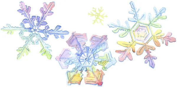 stock image Isolated snowflake illustration element. Christmas winter holiday symbol. Watercolor background illustration set.