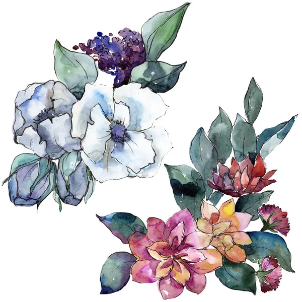 Bouquet floral botanical flower. Watercolor background illustration. Watercolour drawing aquarelle. Isolated bouquet. — Stock Photo, Image