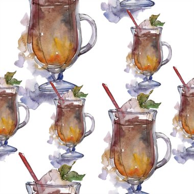 Kokteyl suluboya arka plan. Suluboya çizim sorunsuz arka plan deseni. Kumaş duvar kağıdı yazdırma doku.