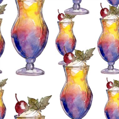 Kokteyl suluboya arka plan. Suluboya çizim sorunsuz arka plan deseni. Kumaş duvar kağıdı yazdırma doku.