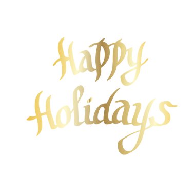Vektör Happy Holidays el yazısı monogram hat. G eski oyulmuş mürekkep sanat. İzole metin resim öğesi.
