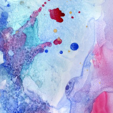 Soyut suluboya kağıdı sıçrama şekilleri çizim izole. Resimde aquarelle arka planı için.