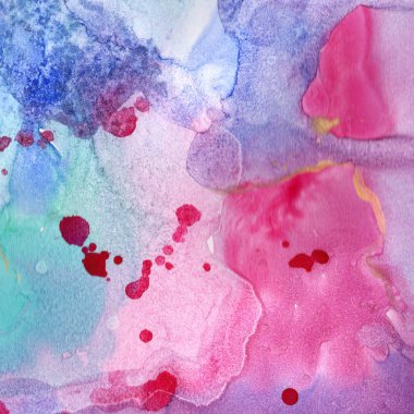Soyut suluboya kağıdı sıçrama şekilleri çizim izole. Resimde aquarelle arka planı için.