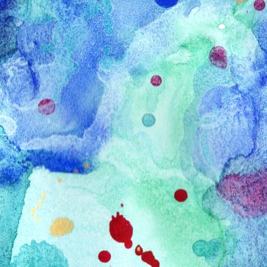 Soyut suluboya kağıdı sıçrama şekilleri çizim izole. Resimde aquarelle arka planı için.