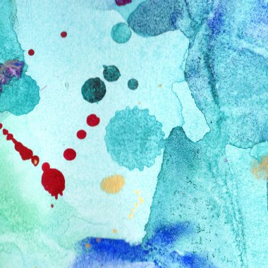 Soyut suluboya kağıdı sıçrama şekilleri çizim izole. Resimde aquarelle arka planı için.