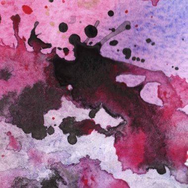 Soyut suluboya kağıdı sıçrama şekilleri çizim izole. Resimde aquarelle arka planı için.