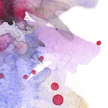 Soyut suluboya kağıdı sıçrama şekilleri çizim izole. Resimde aquarelle arka planı için.