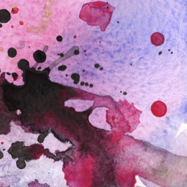 Soyut suluboya kağıdı sıçrama şekilleri çizim izole. Resimde aquarelle arka planı için.