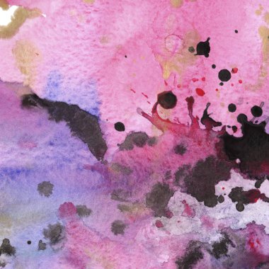 Soyut suluboya kağıdı sıçrama şekilleri çizim izole. Resimde aquarelle arka planı için.