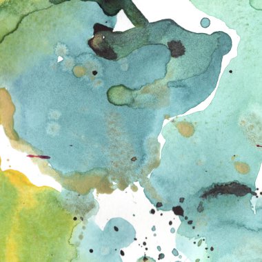 Soyut suluboya kağıdı sıçrama şekilleri çizim izole. Resimde aquarelle arka planı için.