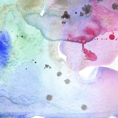 Soyut suluboya kağıdı sıçrama şekilleri çizim izole. Resimde aquarelle arka planı için.
