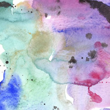 Soyut suluboya kağıdı sıçrama şekilleri çizim izole. Resimde aquarelle arka planı için.