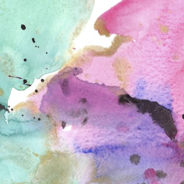 Soyut suluboya kağıdı sıçrama şekilleri çizim izole. Resimde aquarelle arka planı için.