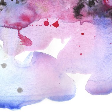 Soyut suluboya kağıdı sıçrama şekilleri çizim izole. Resimde aquarelle arka planı için.