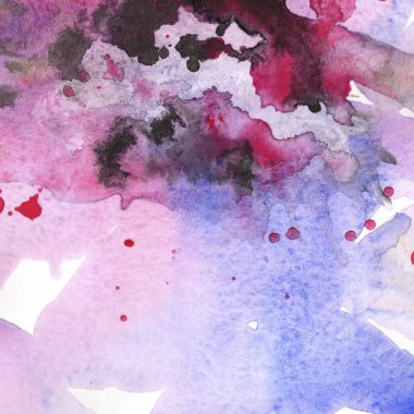 Soyut suluboya kağıdı sıçrama şekilleri çizim izole. Resimde aquarelle arka planı için.