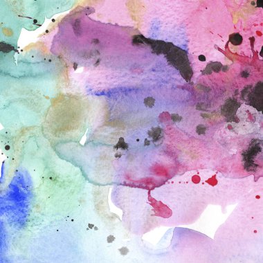 Soyut suluboya kağıdı sıçrama şekilleri çizim izole. Resimde aquarelle arka planı için.