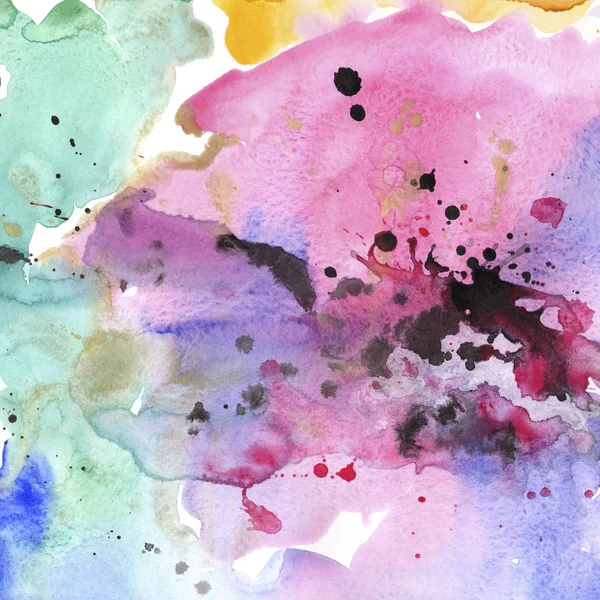 Abstract aquarel papier splash vormen geïsoleerd tekening. Illustratie aquarelle voor achtergrond. — Stockfoto