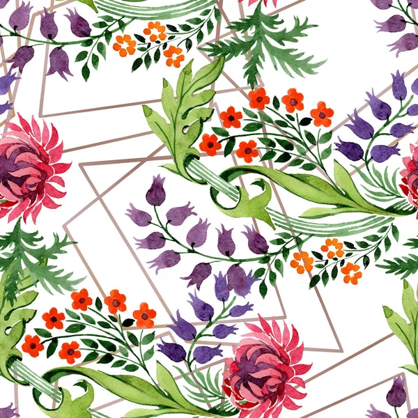 Ornamento Fiori Botanici Floreali Foglia Selvatica Primaverile Isolata Set Illustrazione — Foto Stock