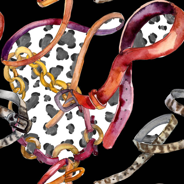 Иллюстрация гламурной моды в стиле акварели. Бесшовный рисунок фона
.