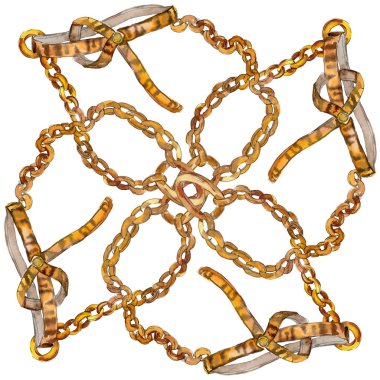 Deri kemer kroki moda glamour illüstrasyon bir suluboya stili arka planda benekli. Arka plan deseni.