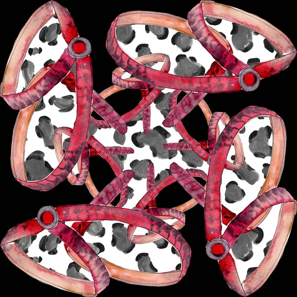 革は、水彩風の背景でベルト スケッチ ファッションイラストの魅力を発見しました。背景パターン. — ストック写真