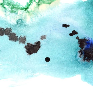 Soyut suluboya kağıdı sıçrama şekilleri çizim izole. Resimde aquarelle arka planı için.