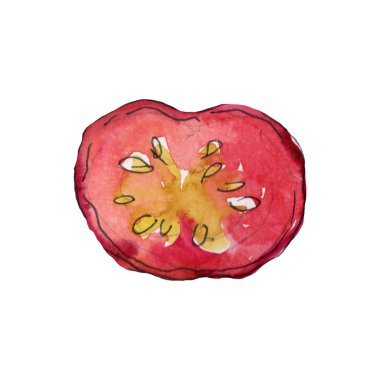 Fast food itallian pizza izole bir suluboya tarzında. Aquarelle gıda resimde arka planı için.